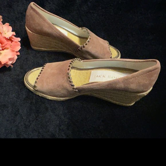 Jack Rogers Palmer Wedge Heel Sandals Metallic Mauve Size 8.5 - Picture 12 of 12